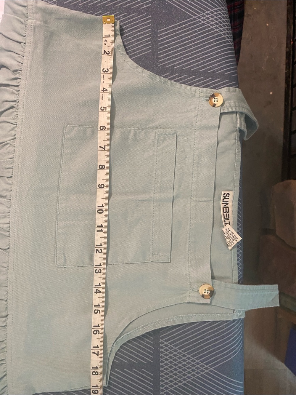 Sunbelt Light Blue Cotton Pinafore Midi Dress - Picture 8 of 10